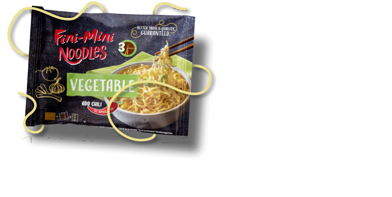 Noodle pakiranje zelenjavni okus