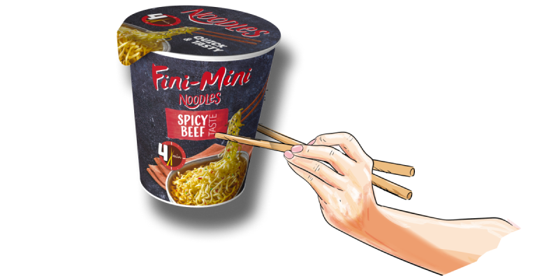 Noodle pakiranje spicy beef okus