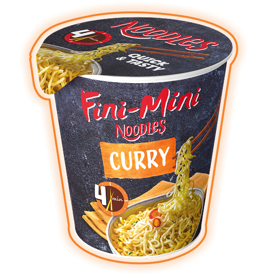 Noodles v lončkih Curry