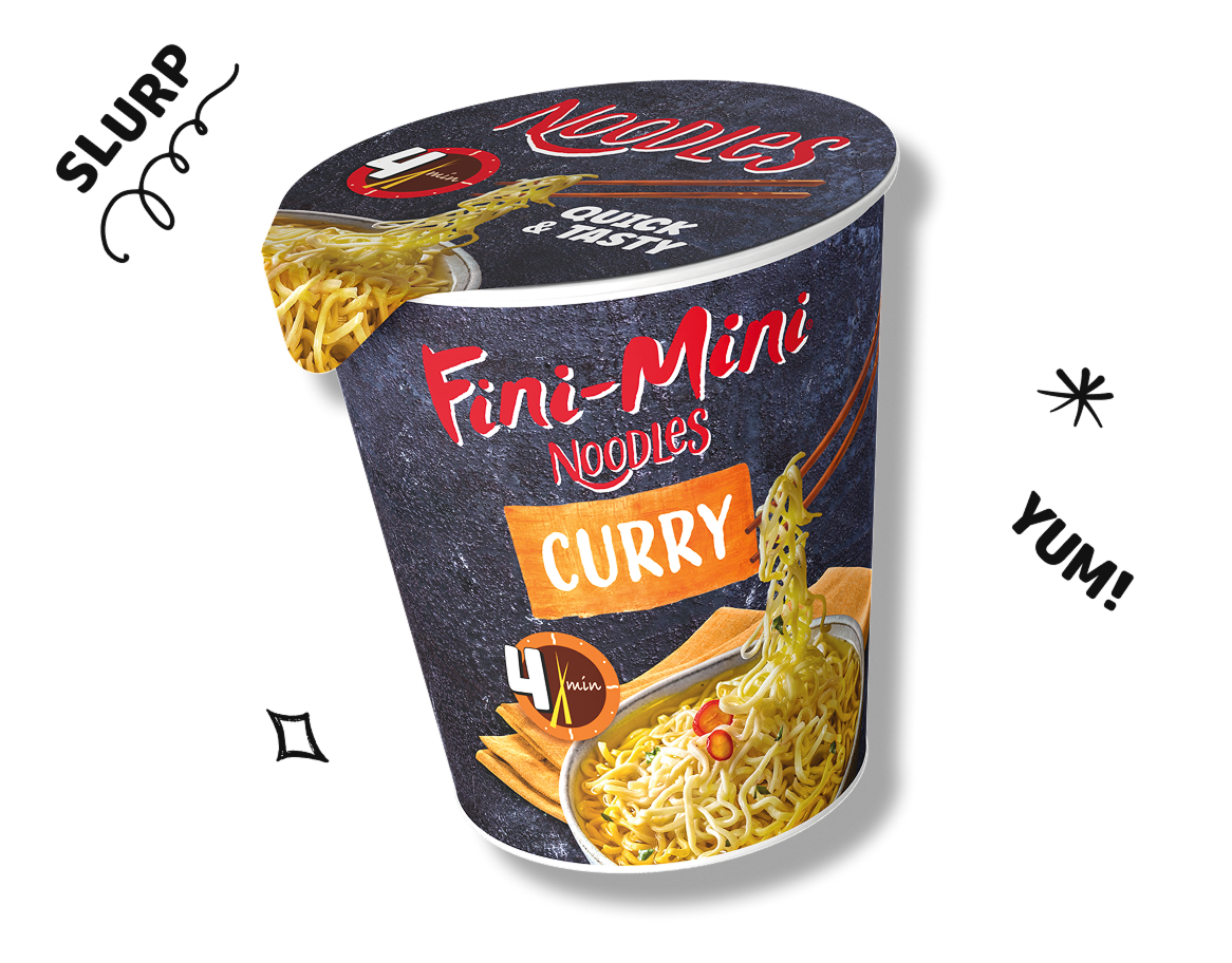 Noodles v lončkih Curry