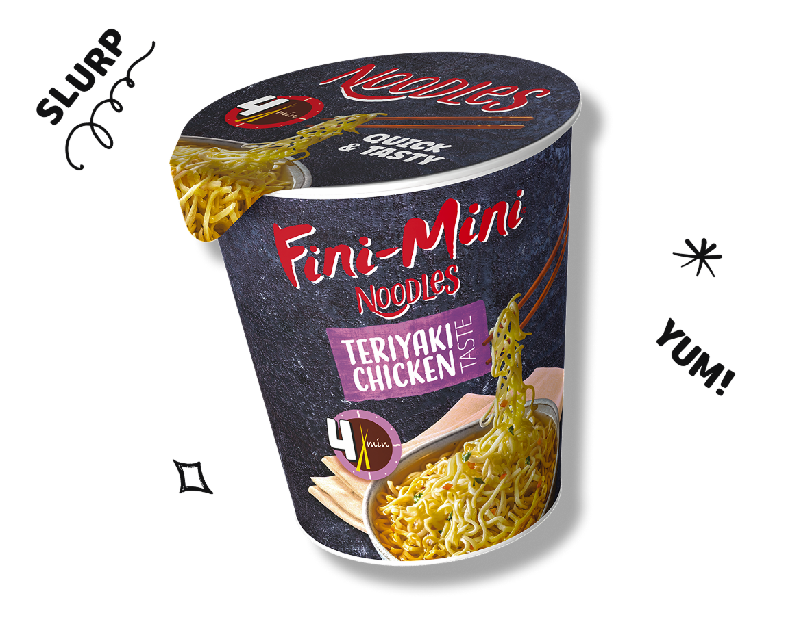 Noodles v lončkih Teriyaki piščanec